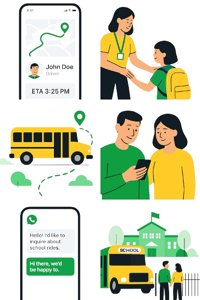 Parent app live tracking mockup